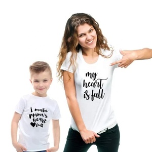 Camiseta de algodón orgánico 100% personalizada para madre <span class=keywords><strong>e</strong></span> <span class=keywords><strong>hijo</strong></span>, <span class=keywords><strong>ropa</strong></span> a juego - Product Image 1