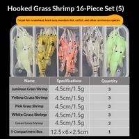Lot de leurres souples artificiels en gros : petites crevettes artificielles et crevettes lumineuses imitées avec hameçon simulé pour la pêche à la traîne