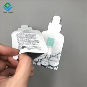 Custom Skin Care Shaped Disposable Liquid Sample Sachet 2ml 3g 10ml Serum Lotion Cosmetic Sample Packaging Pouches