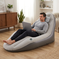Canapé gonflable en PVC ergonomique, extensible et pliable, design moderne, portable, pour l'extérieur et la chambre à coucher