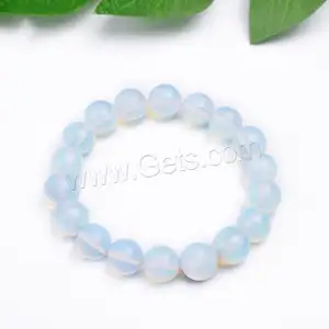 Unisex Ronde Edelsteen Zee Opaal Kraal Sieraden Armbanden Stralingsbescherming Witte Lengte Ongeveer 7.48 Inch 1555115