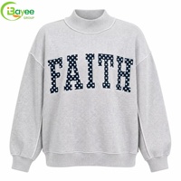 Sweat-shirt à col montant personnalisé, surdimensionné, à col festonné, avec appliqué lettres à pois et broderie, pour homme