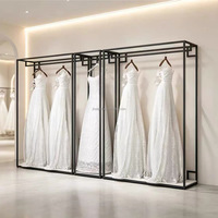 Présentoirs de Luxe en Métal Noir pour Vêtements, Supports Robustes pour Robes de Mariée pour Boutiques de Mariage