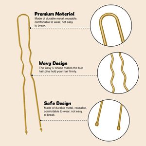 Kit de 300 Piezas de Pasadores Metálicos en Forma de U, Pinzas para el Cabello, Bandas para el Cabello, <span class=keywords><strong>Accesorios</strong></span> Elegantes para Peinados de Boda - Product Image 2