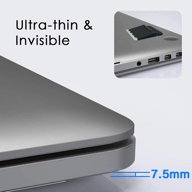 Self-Adhesive Laptop Mini Stand Invisible Ergonomic Computer Notebook Stand Cooling Riser for Desk