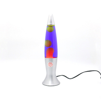 Lampe à lave volcanique contemporaine de 16 pouces, eau transparente avec cire noire, veilleuse LED, prise Europlug, cadeau pour la décoration de la pièce