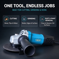 Meuleuse d'angle sans fil sans balais 1550W 5 pouces (125mm) à glissière, réglage 6 vitesses, électrique professionnelle pour usage industriel