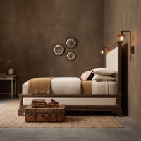 Lit en tissu OLIVIERO GRAND FRAME, lit capitonné de luxe, lit king-size ou queen-size, hôtel, villa, vente en gros sur mesure
