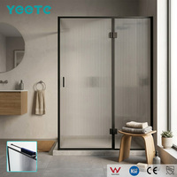 Porte de douche coulissante noire YEETE, verre trempé 8 mm, cabine sans cadre, fourniture pour projets hôteliers de luxe, salle de bain, salle humide