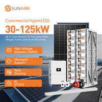 Système de stockage d'énergie solaire industriel et commercial 30KW 100KW 125KW, batterie LiFePO4, kit complet de système d'énergie solaire hybride BESS