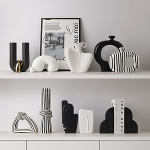 Ornements en Céramique Haut de Gamme Art Simple, Décoration Douce Artistique pour Hôtel, Meuble TV, Chambre Témoin de Luxe, Décoration de Bureau Tendance - Product Image 1