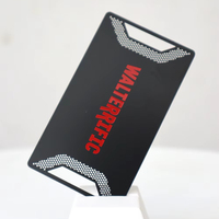 Carte de visite en métal avec motif en fibre de carbone noire, NFC