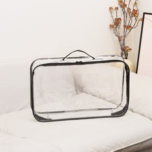 Literie à fermeture éclair en plastique transparent personnalisé oreiller housse <span class=keywords><strong>de</strong></span> couette sac fourre-tout emballage avec corde poignée sac <span class=keywords><strong>de</strong></span> rangement - Product Image 4