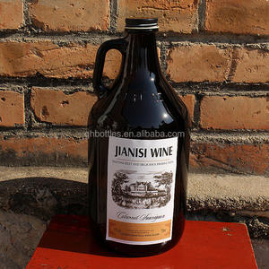 Botellas de Vidrio Ámbar de California con Asa y Tapa Sellada de 1L <span class=keywords><strong>2L</strong></span> 4L para Cerveza Artesanal, Elaboración Casera de Bebidas, Almacenamiento de Bebidas, Elegantes y Duraderas - Product Image 1