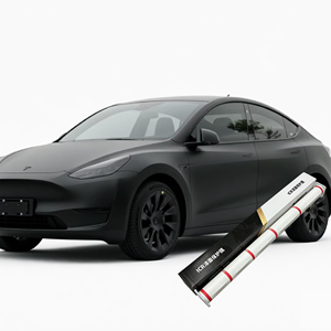 Vinilo mate negro PET al por mayor para rotulación de vehículos, 7.5 mil, 1.52*15m, película protectora hidrofóbica antiarañazos para carrocería con tecnología de liberación de aire - Product Image 1