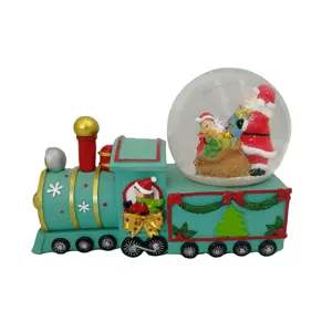 crystal santa christmas train resin snowball crafts for christmas home decoration