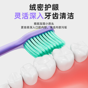OralGos Toothbrush Soft Bristles Wide Head Adult Trendy Color Manual Cleaning - Product Image 4