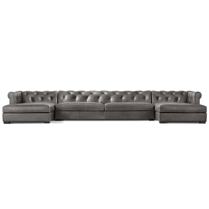 Divano a L in Pelle Personalizzabile, Arredamento per Soggiorno, Stile Chesterfield <span class=keywords><strong>Modena</strong></span> con Braccioli Arrotolati e Cuscini Morbidi per Appartamenti - Product Image 6