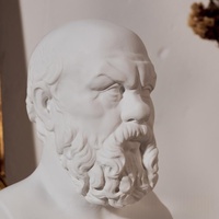 Buste de Socrate en résine, aspect plâtre blanc européen vintage, statue de tête de philosophe pour décoration artistique de table à la maison