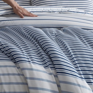 Juegos de Edredón Tamaño <span class=keywords><strong>Queen</strong></span>, Juegos de Edredón a Rayas, Ropa de Cama de Lujo, Ropa de Cama de Algodón Lavado a Rayas, Juegos de Edredón - Product Image 4