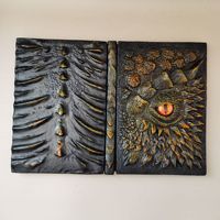 Großhandel geprägtes Journal Notizbuch Harz Handwerk Vivid Furious Dragon Eye 3D geprägtes Harz Würfel Buch