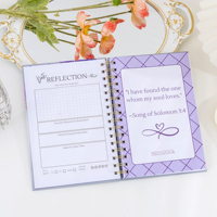 Agenda 2026-2027 A5 personnalisable avec couverture en lin/PP, reliure spirale, piqûre à cheval et coffret cadeau pour journal de mariage