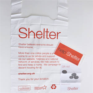 Bolsas <span class=keywords><strong>de</strong></span> caridad Camiseta <span class=keywords><strong>de</strong></span> plástico <span class=keywords><strong>de</strong></span> gran tamaño duradera Bolsillo exterior fuerte ligero para embalaje <span class=keywords><strong>de</strong></span> donación <span class=keywords><strong>de</strong></span> caridad - Product Image 4