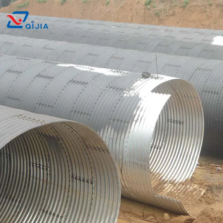 Alcantarillado pluvial uso alcantarillas de acero montaje de placas múltiples tubería de acero galvanizado de drenaje corrugado