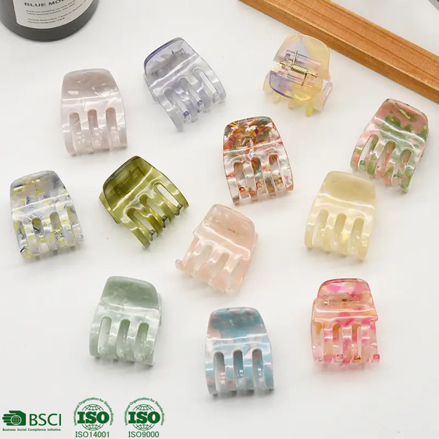 Hot Sale Eco Friendly Mini Hair Claw Clips Fashion Acetate Hair Claw Clip Small Cute Hair Clamp Clips for Women