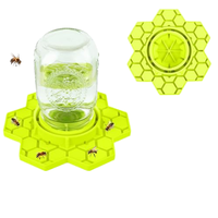 Station d'abreuvement pour abeilles en silicone jaune, design simple, distributeur à large ouverture pour bocal Mason, fournitures de jardin compatibles avec l'apiculture, 1-2 ans