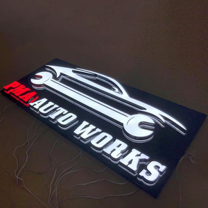 Al aire libre 3D Led iluminado colgando señalización Mini acrílico montado en la pared de <span class=keywords><strong>pintura</strong></span> luminosa signo carta Junta - Product Image 1