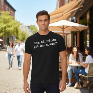 Camiseta Tem Bluudude Get In Now, color negro, unisex, talla mediana para adultos - Product Image 3