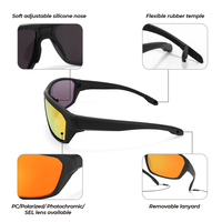 Lunettes de soleil de pêche HB-529, verres polarisés, monture en silicone, revêtement anti-rayures, protection UV, style flottant pour les surfeurs