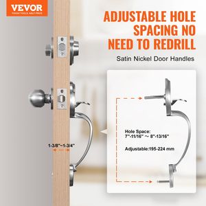 Db bán buôn satin Nickel cửa trước xử lý chốt chết đặt nhôm nội thất núm điều chỉnh khoảng cách lỗ sang trọng an ninh nhà lo - Product Image 2