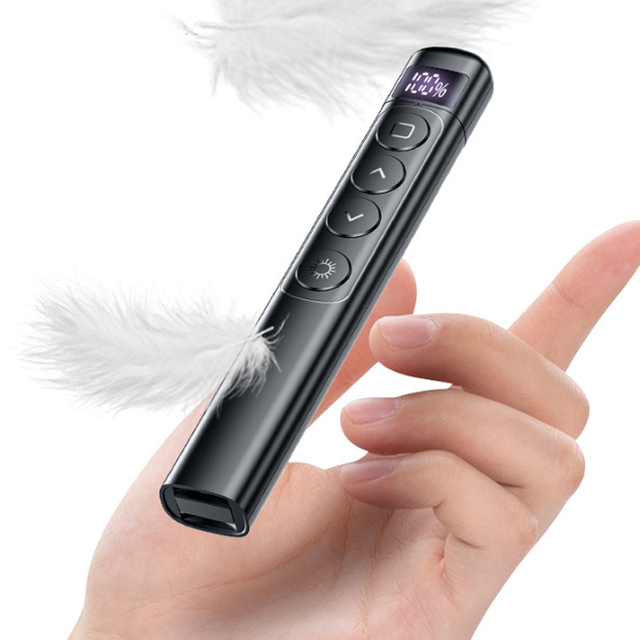 New Type Digital Display 2.4G Recharging Wireless Presenter Laser Pointer Black 1000M Range