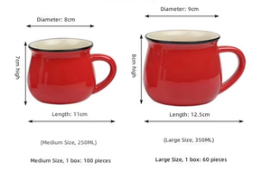 แก้วกาแฟเซรามิคพิมพ์ลายตามสั่ง สีเคลือบเงา สไตล์ญี่ปุ่นโบราณ ทรงใหญ่ สำหรับดื่มนมหรือกาแฟตอนเช้า - Product Image 5