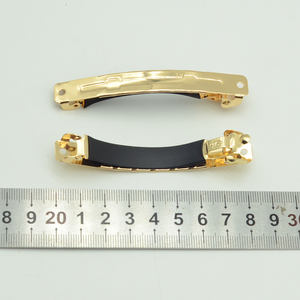 Barrettes françaises en métal <span class=keywords><strong>doré</strong></span> en deux parties de 8cm avec tube en caoutchouc noir Clip France <span class=keywords><strong>Barrette</strong></span> à <span class=keywords><strong>cheveux</strong></span> à pression DIY Accessoires de <span class=keywords><strong>cheveux</strong></span> pour femmes - Product Image 3