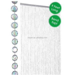 Toile de fond perlée de diamant blanc <span class=keywords><strong>rideau</strong></span> de perles suspendues de <span class=keywords><strong>plafond</strong></span> en cristal irisé avec dessus pliable pour la décoration de mariage - Product Image 6