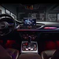 Kit d'éclairage d'ambiance intérieur de voiture à 31 lumières RGB en fibre de carbone pour Audi A6 C7 2012-2018