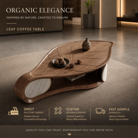 Table basse sculpturale contemporaine en bois de noyer naturel pour salon et salle de séjour