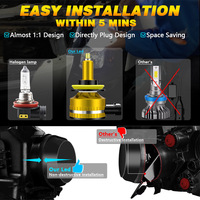 Pièces automobiles CSP Puce Phare LED H1 360 H7 H11 9005 9006 H4 22000lm Voiture Led Lumière