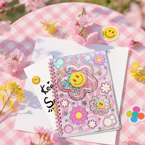 Tùy chỉnh trường xoắn ốc ràng buộc máy tính xách tay Tạp Chí <span class=keywords><strong>A4</strong></span>/A5 kích thước cho sinh viên với Dễ Thương Hoa giấy thiết kế bìa - Product Image 4