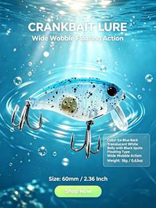 Leurre dur flottant 60mm 18g, action large oscillante, pour la pêche au bar en eau douce, OEM ODM personnalisable disponible - Product Image 1