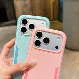 Чехол-накладка 2-в-1 из твердого ТПУ и силикона для iPhone 17, 15, 16 Pro Max, 11, 12, 13, 14 Plus, сменные цвета - Product Image 2