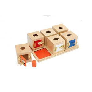 <span class=keywords><strong>Scatola</strong></span> con Serrature <span class=keywords><strong>Montessori</strong></span> in Legno di Alta Qualità e Vassoio con Inserti Giocattolo per Bambini - Product Image 1