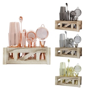 Rts nóng bán Tùy chỉnh cao cấp màu đen 304 thanh thép không gỉ công cụ bartender thiết lập cho cao cấp uống phục vụ - Product Image 5