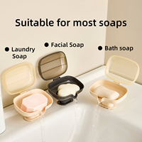 Boîte à savon de voyage portable en plastique, couvercles étanches, surface personnalisée, solution de rangement étanche pour la salle de bain