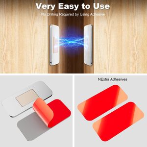 <b>Magnetic</b> Closure Stainless Steel No-Drill Cabinet Door Catch Invisible <b>Magnetic</b> <b>Lock</b> For Wardrobe Drawer Door Sticker - Product Image 2