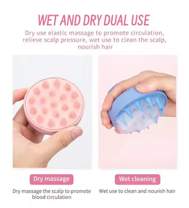 Gloway Brosse à cheveux en silicone souple écologique Brosse à shampoing en paille de blé avec masseur et épurateur de cuir chevelu 4.8 Commentaires - Product Image 5