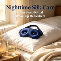 Masque de sommeil 3D en soie de mûrier, design ergonomique sans pression, occultation totale, bande élastique, pour voyage et sommeil nocturne toutes saisons